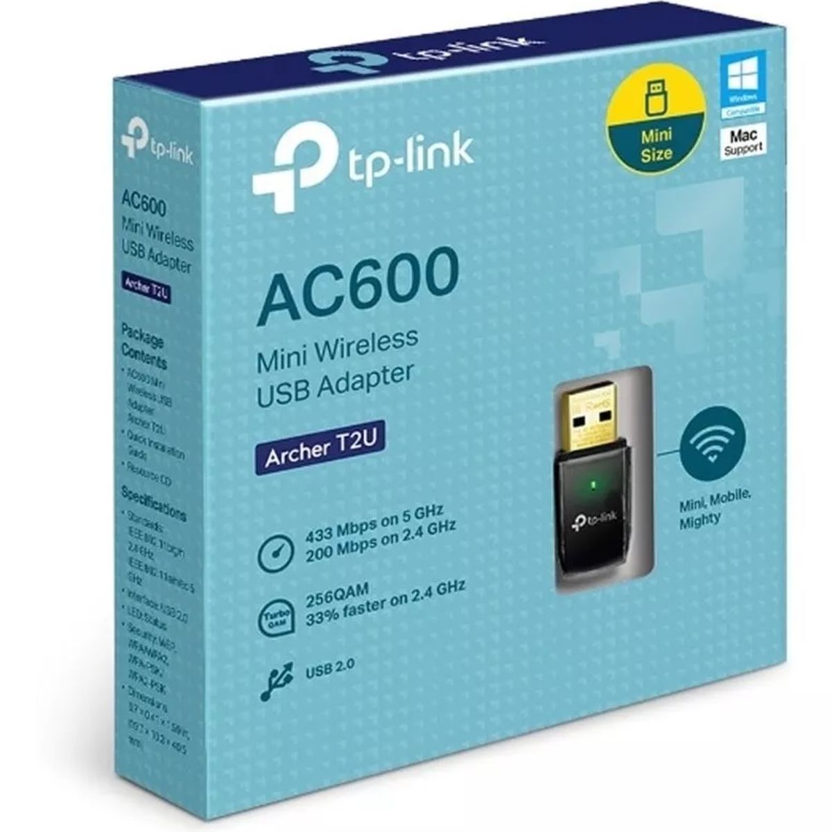 TP LINK - Archer T2U - Adaptador Inalámbrico USB Banda Dual AC600