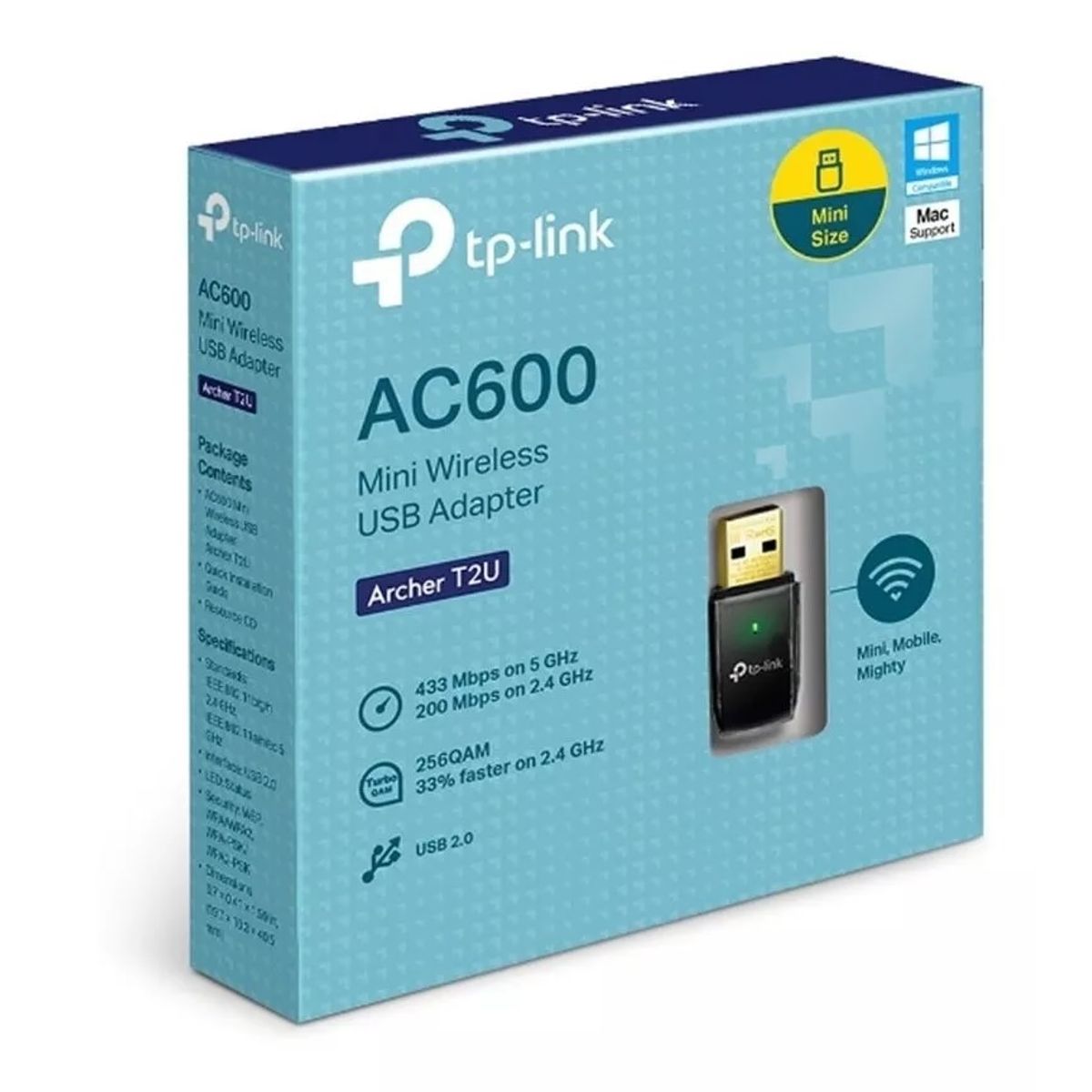 TP LINK - Archer T2U - Adaptador Inalámbrico USB Banda Dual AC600