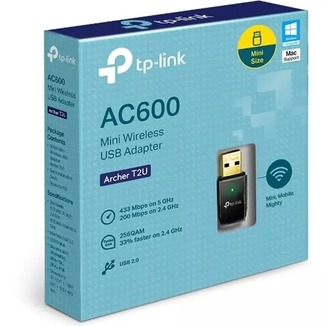 TP LINK - Archer T2U - Adaptador Inalámbrico USB Banda Dual AC600