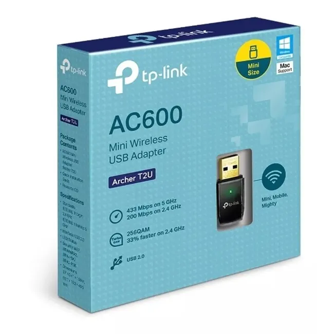 TP LINK - Archer T2U - Adaptador Inalámbrico USB Banda Dual AC600
