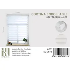 ANGELES DEL HOGAR - CORTINA ROLLER DUO 80 CM X 200 CM BLANCO