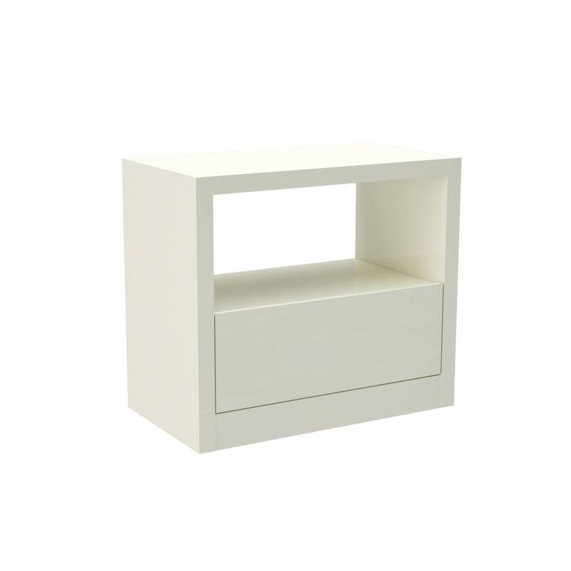 GENERICO - Velador Con Cajón Blanco En MDF