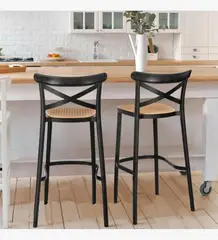 GENERICO - Pack 4 Sillas de Bar Arizona 75cm Negro