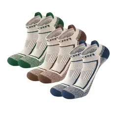SILVERA NANOTECH - Calcetines cortos taloneros de algodón peru running gym unisex 3-pack