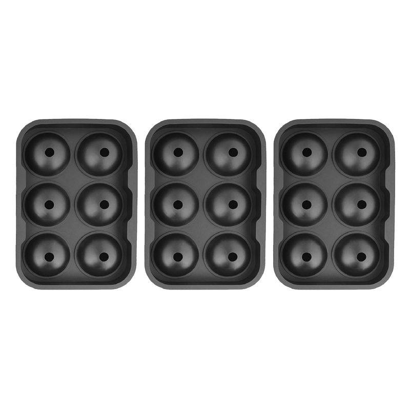 SIMPLIT - Pack 3 Cubeta de Hielo Silicona 6 Hielos Redondos
