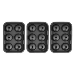 SIMPLIT - Pack 3 Cubeta de Hielo Silicona 6 Hielos Redondos