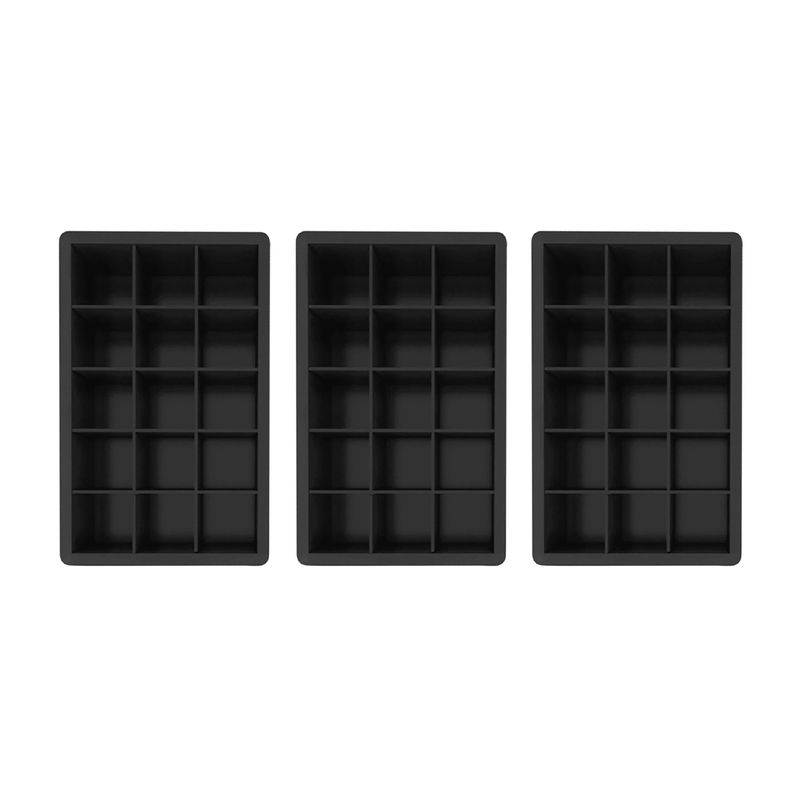 SIMPLIT - Pack 3 Cubetas de Hielo Silicona 15 Hielos