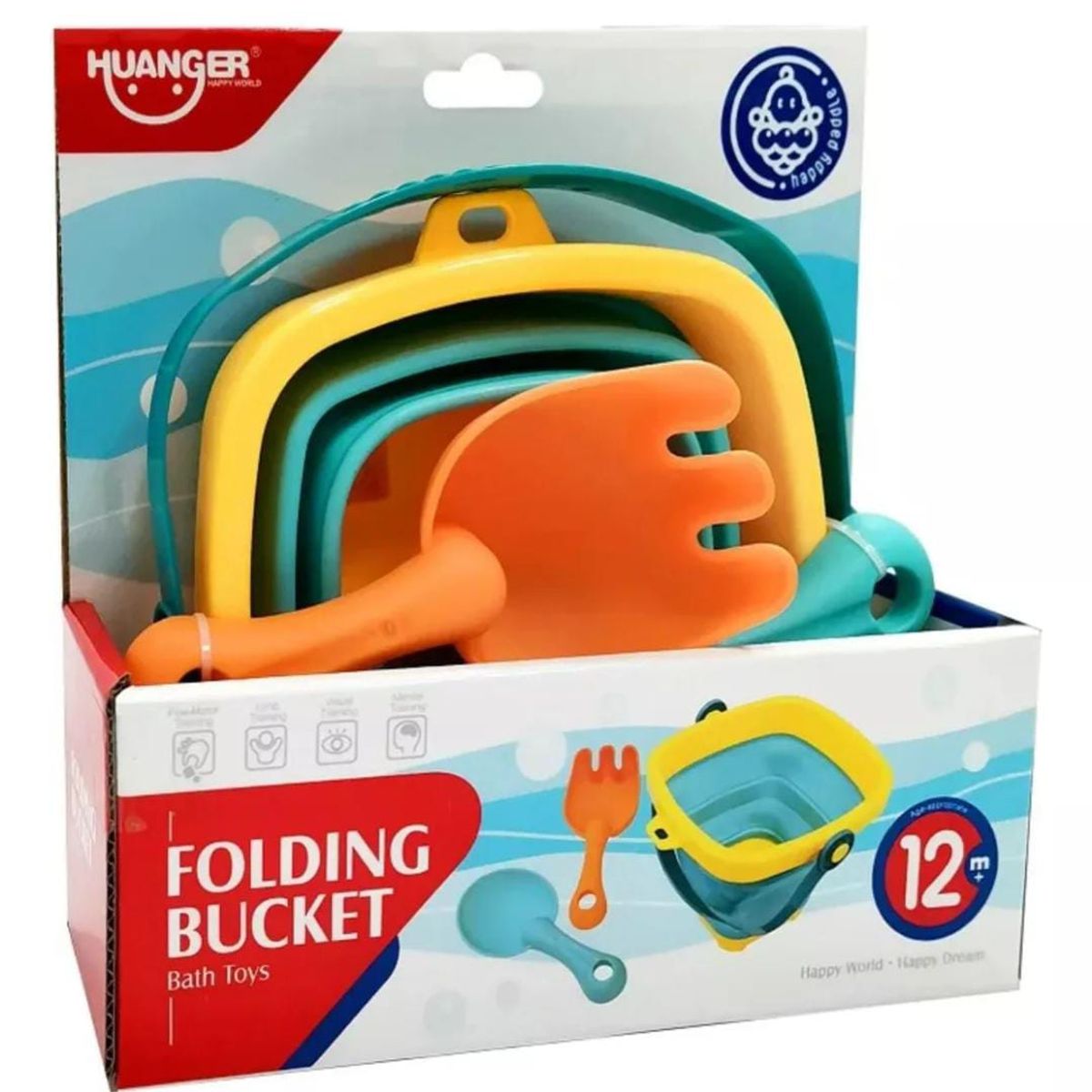 OEM - JUEGO DE PLAYA BALDE PLEGABLE SILICONA CON ACCESORIOS