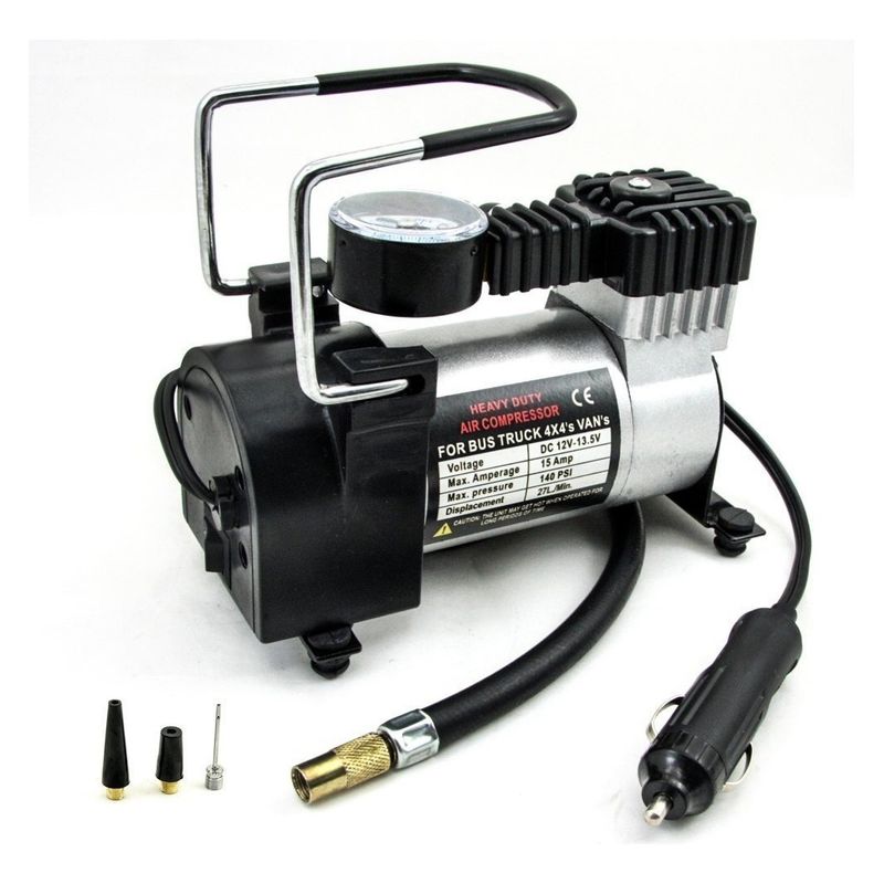 GENERICO - Compresor Aire Vehiculo 12v Auto Moto Color Plateado