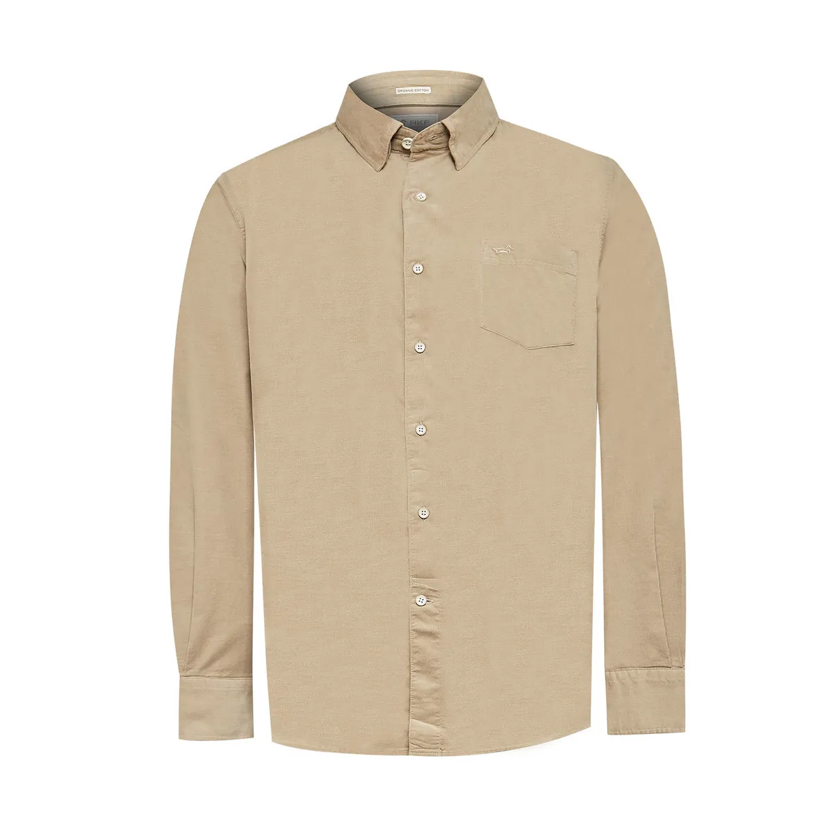 ROCKFORD - Camisa Algodón Orgánico Hombre Corduroy Beige ROCKFORD