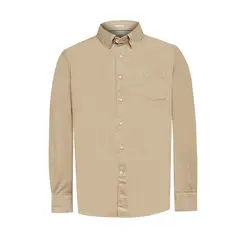 ROCKFORD - Camisa Algodón Orgánico Hombre Corduroy Beige