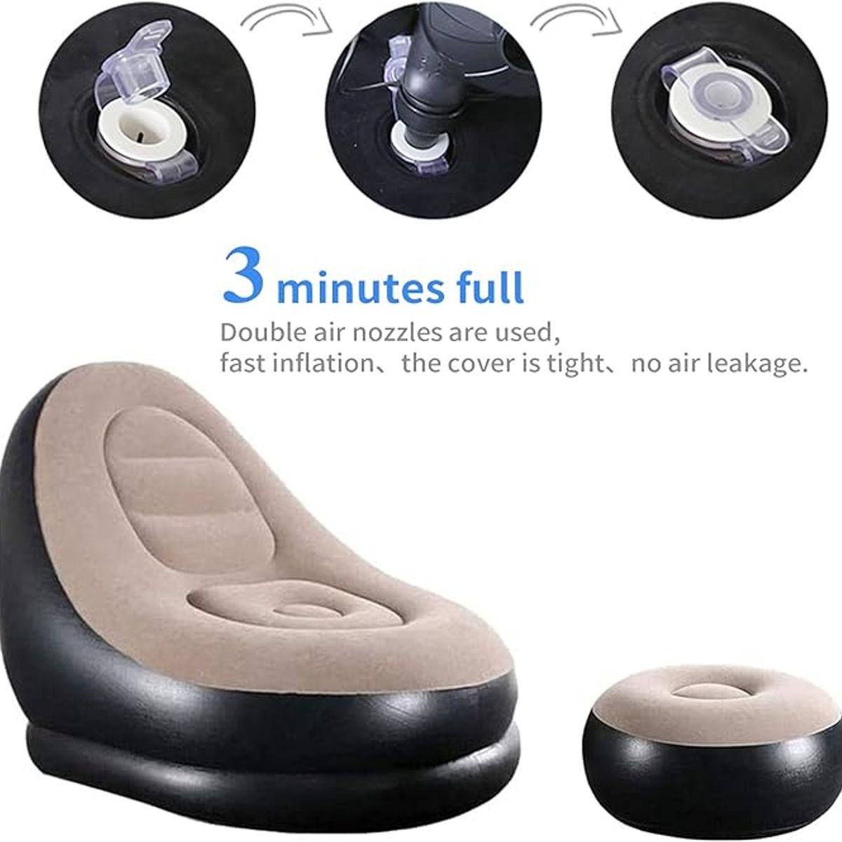 GENERICO - Sillón Inflable Con Mini Puf Para Pies