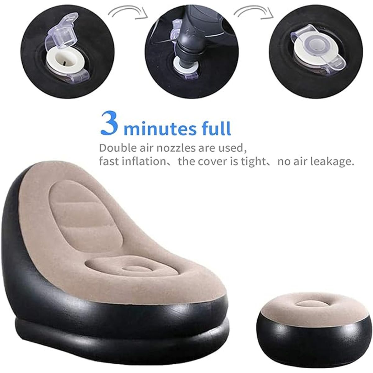 GENERICO - Sillón Inflable Con Mini Puf Para Pies