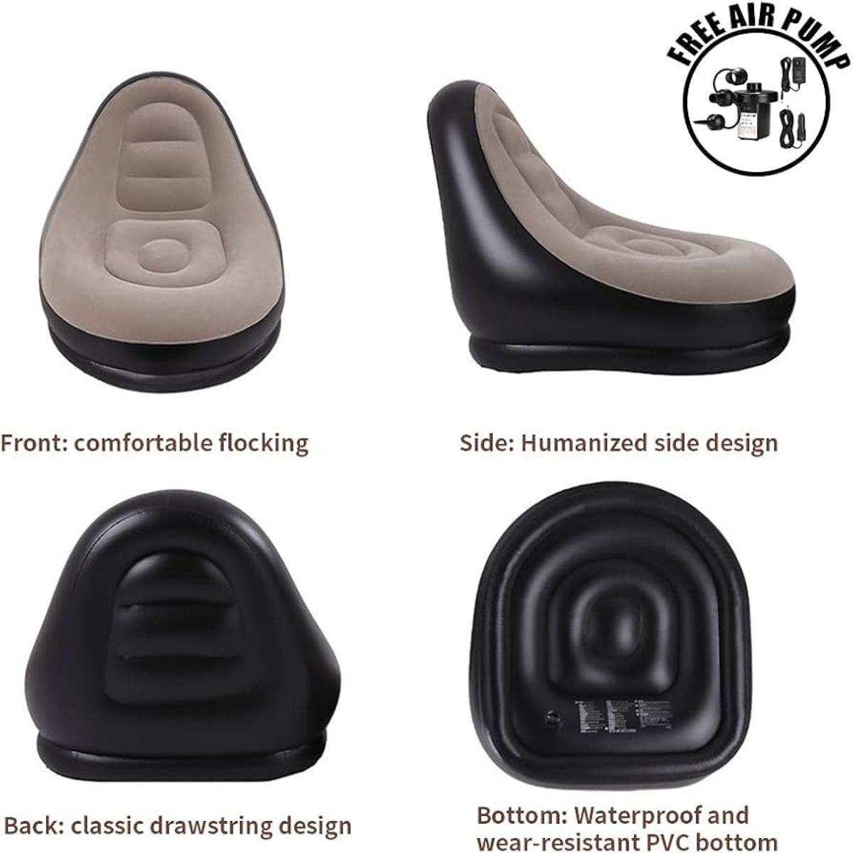 GENERICO - Sillón Inflable Con Mini Puf Para Pies