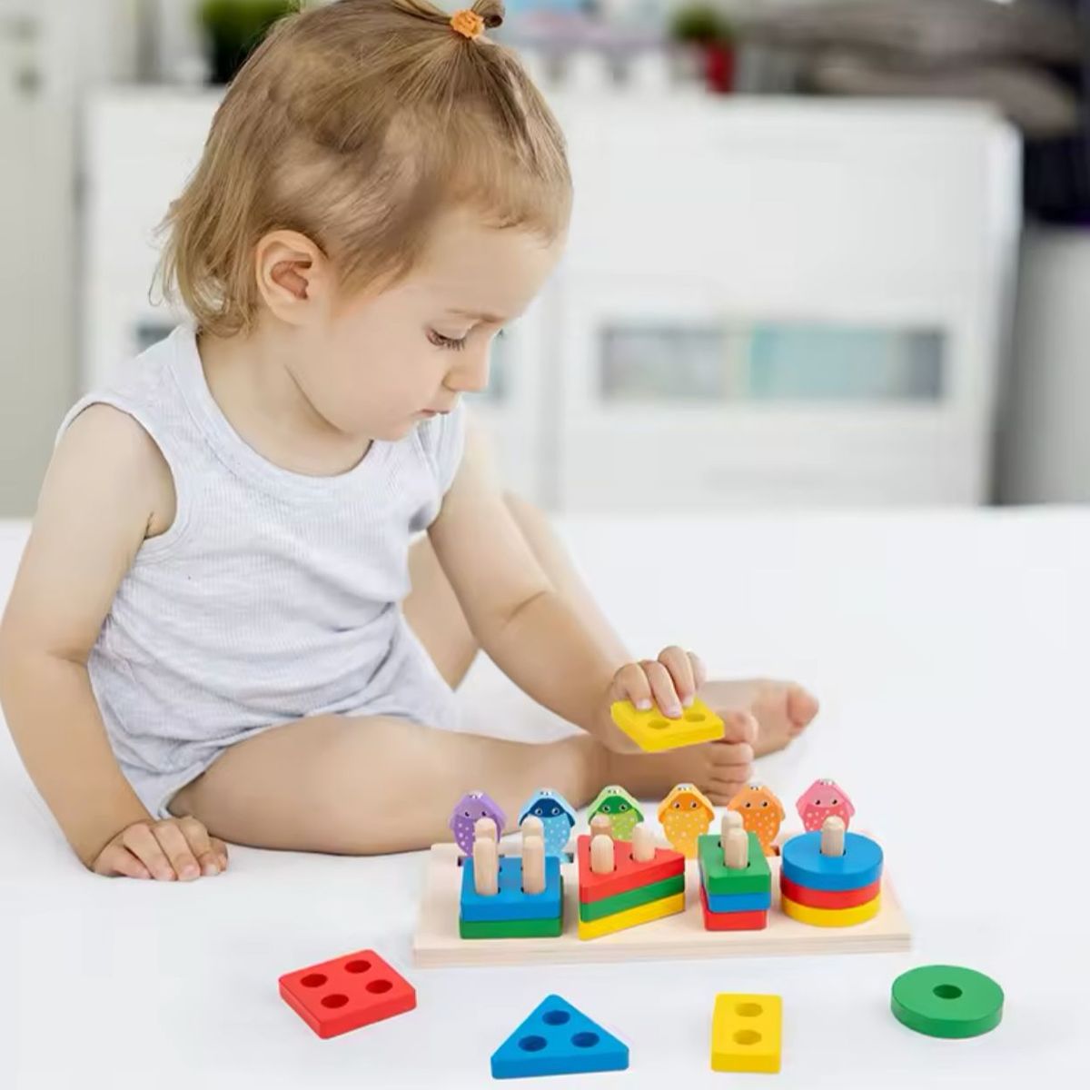 GENERICO - Juego De Pesca Magnético Y Encaje De Madera Juguete Figuras