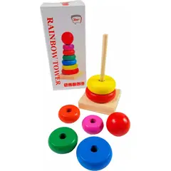GENERICO - Torre Madera Juego De Encaje Didactico Metodo Montessori