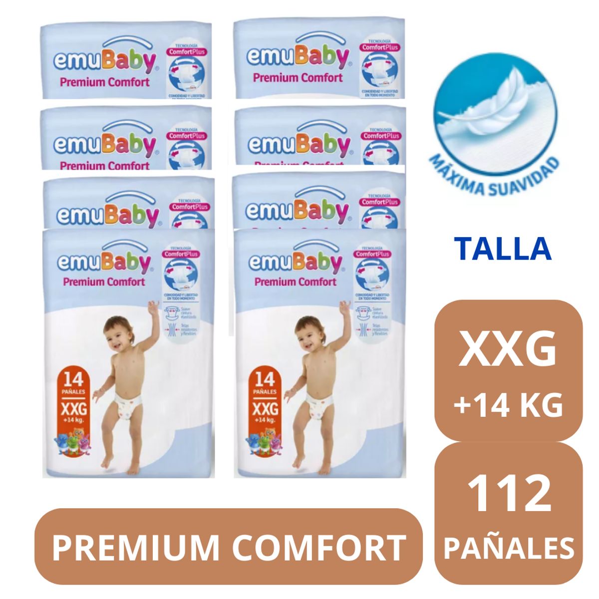 GENERICO - Pañal Emubaby Comfort XXG X8