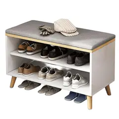 ACTUAL - Zapatero Organizador De Calzado Con Asiento Acolchado 2 en 1