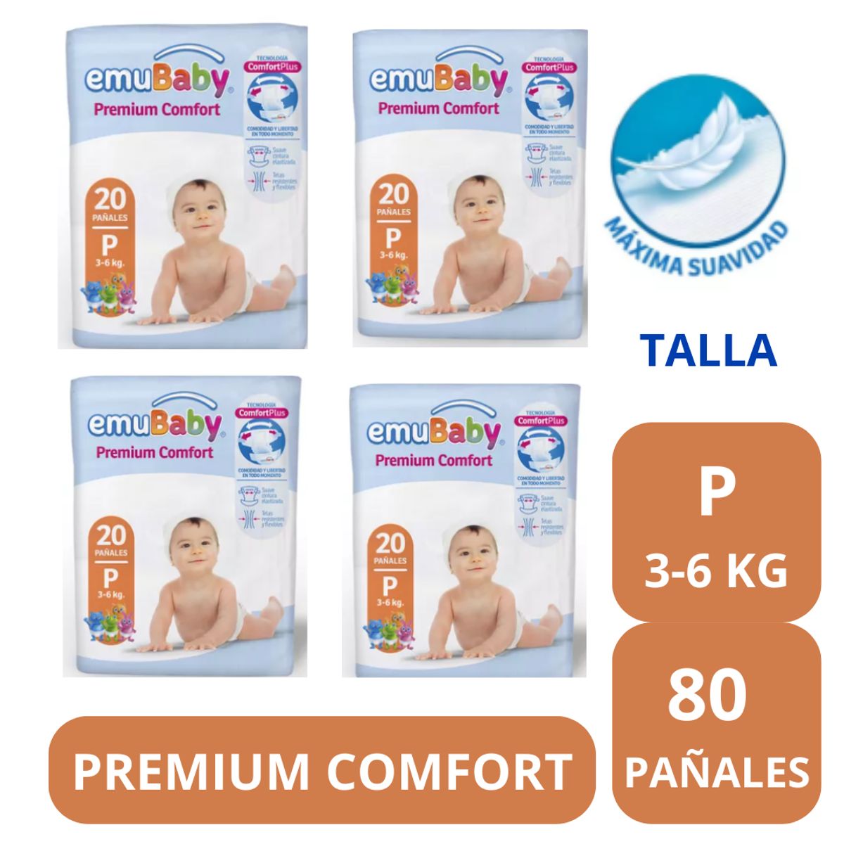 EMUBABY - Pañal Emubaby Comfort P X4