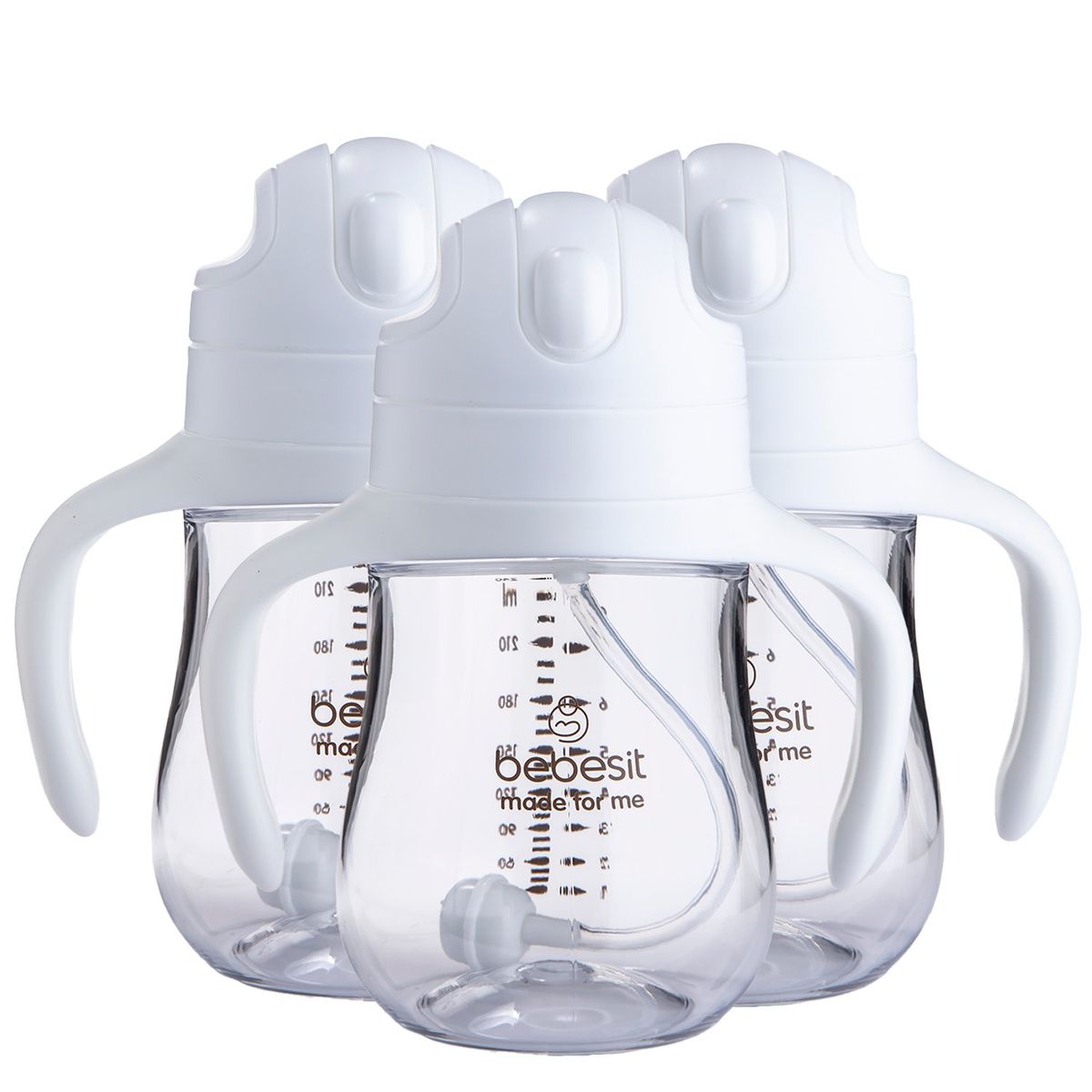 BEBESIT - Vaso de entrenamiento Pack x 3 240ml Antiderrame 6M+