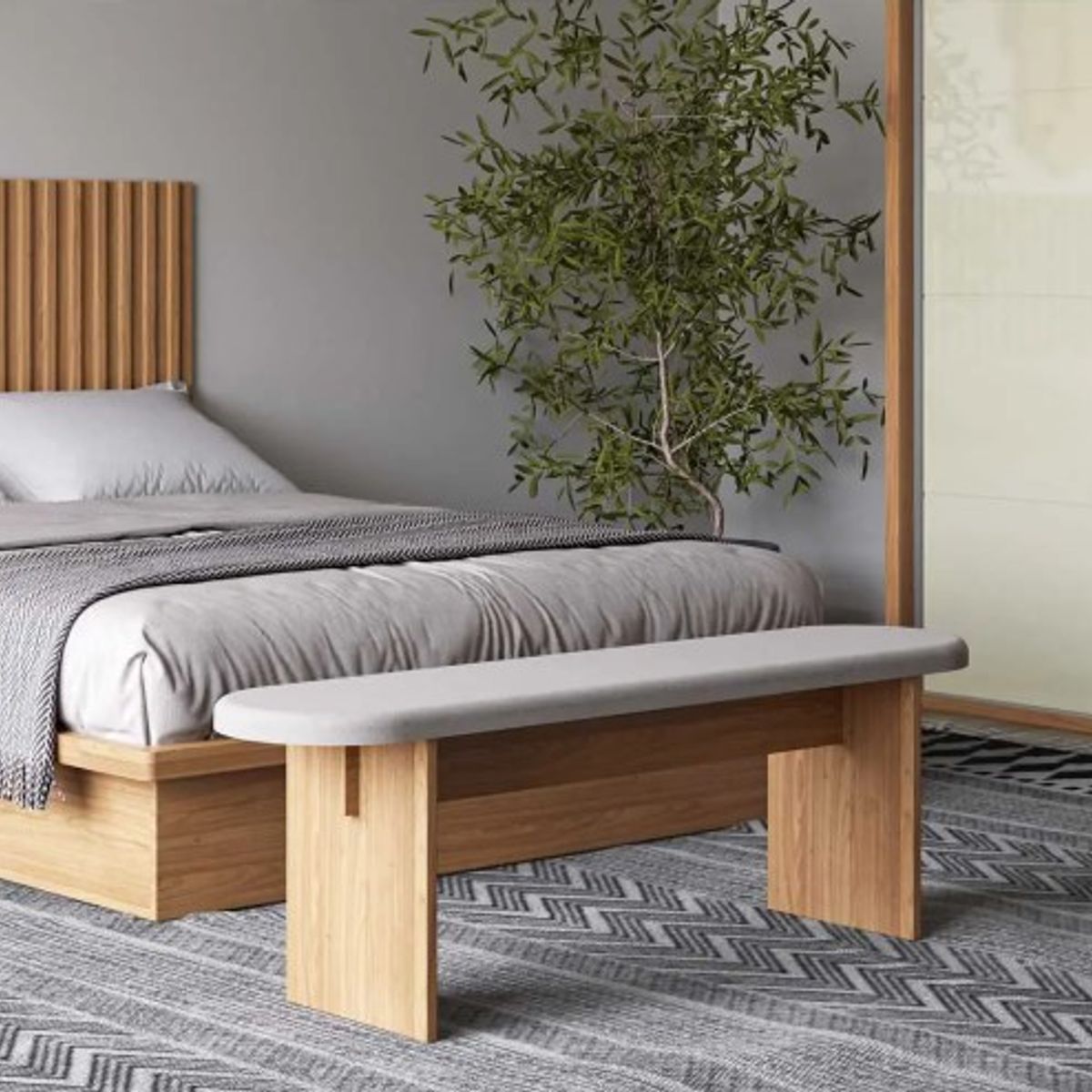 GENERICO - Banqueta de Cama o Pie de Cama Blanco 140 CM