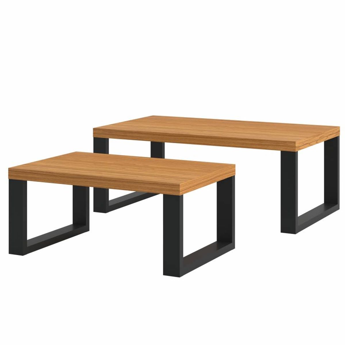 GENERICO - Conjunto Mesa Centro Industrial 2 Piezas 100% MDF