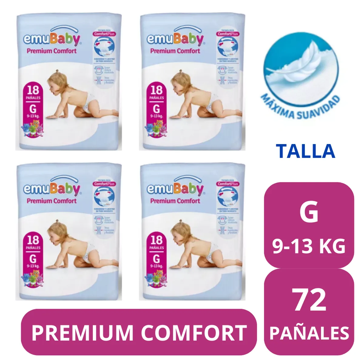 EMUBABY - Pañal Emubaby Comfort G X4
