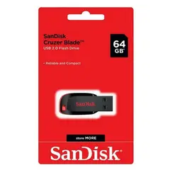 SANDISK - Pendrive 64 GB Cruzer Blade USB 2.0 Flash Drive