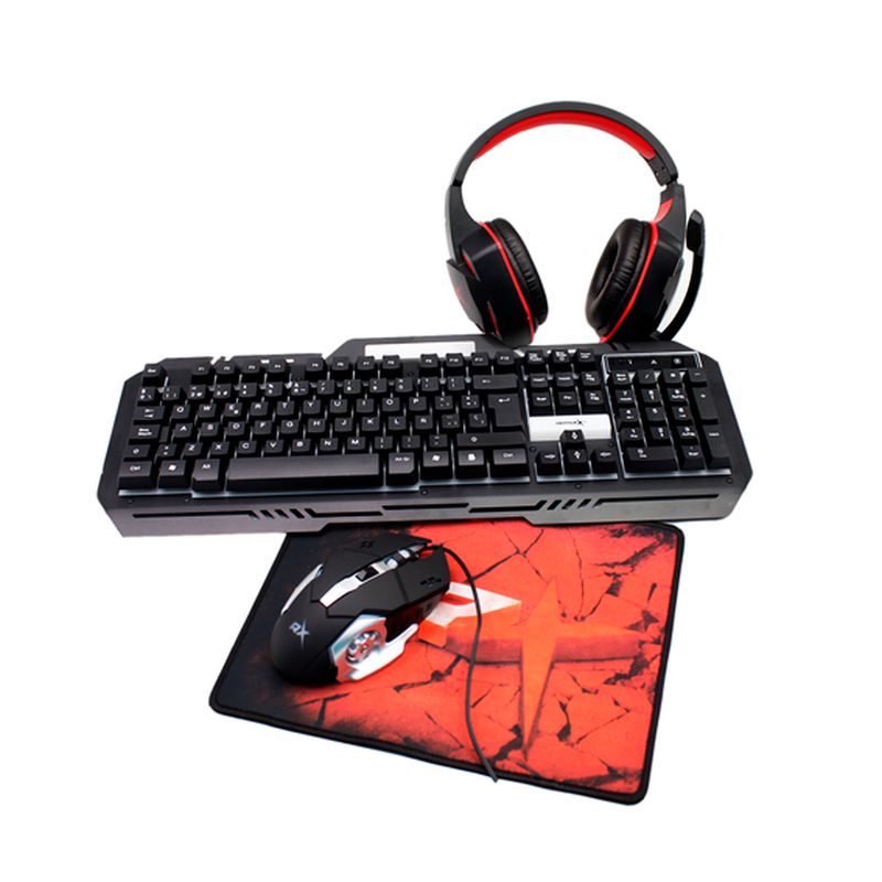 REPTILEX - Pack Gamer Teclado + Mouse + Mouse Pad + Audifonos Gamer