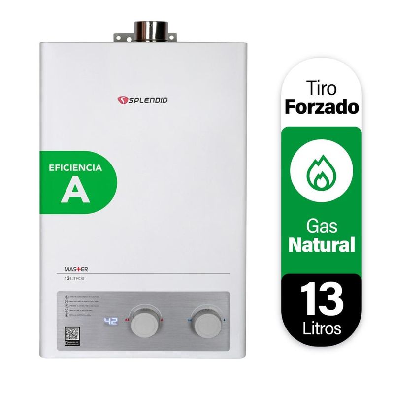 SPLENDID - CALEFON SPLENDID 13LT GAS NATURAL MASTER TIRO FORZADOR