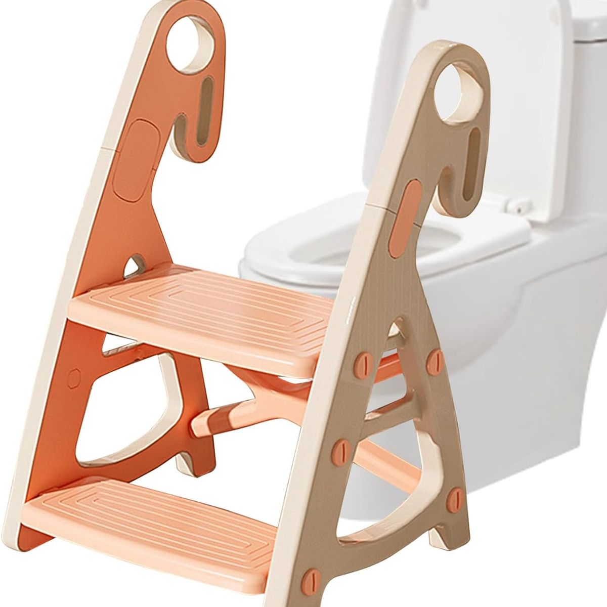 WAKESHOME - Mini Escalera para Niños Taburete de Dos Escalones