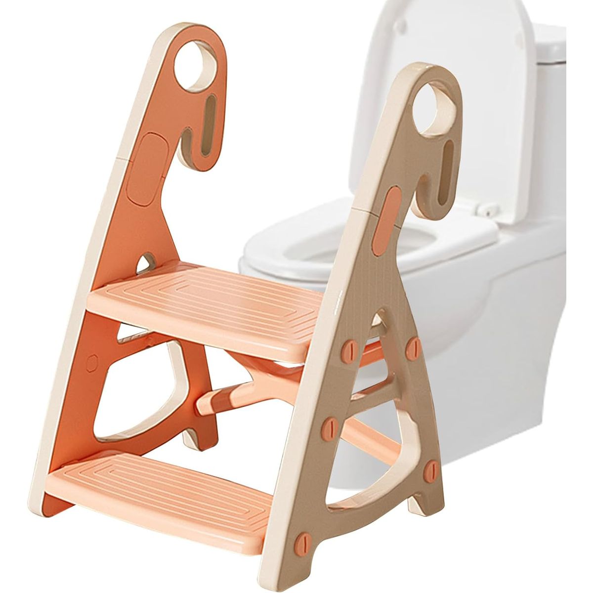 WAKESHOME - Mini Escalera para Niños Taburete de Dos Escalones