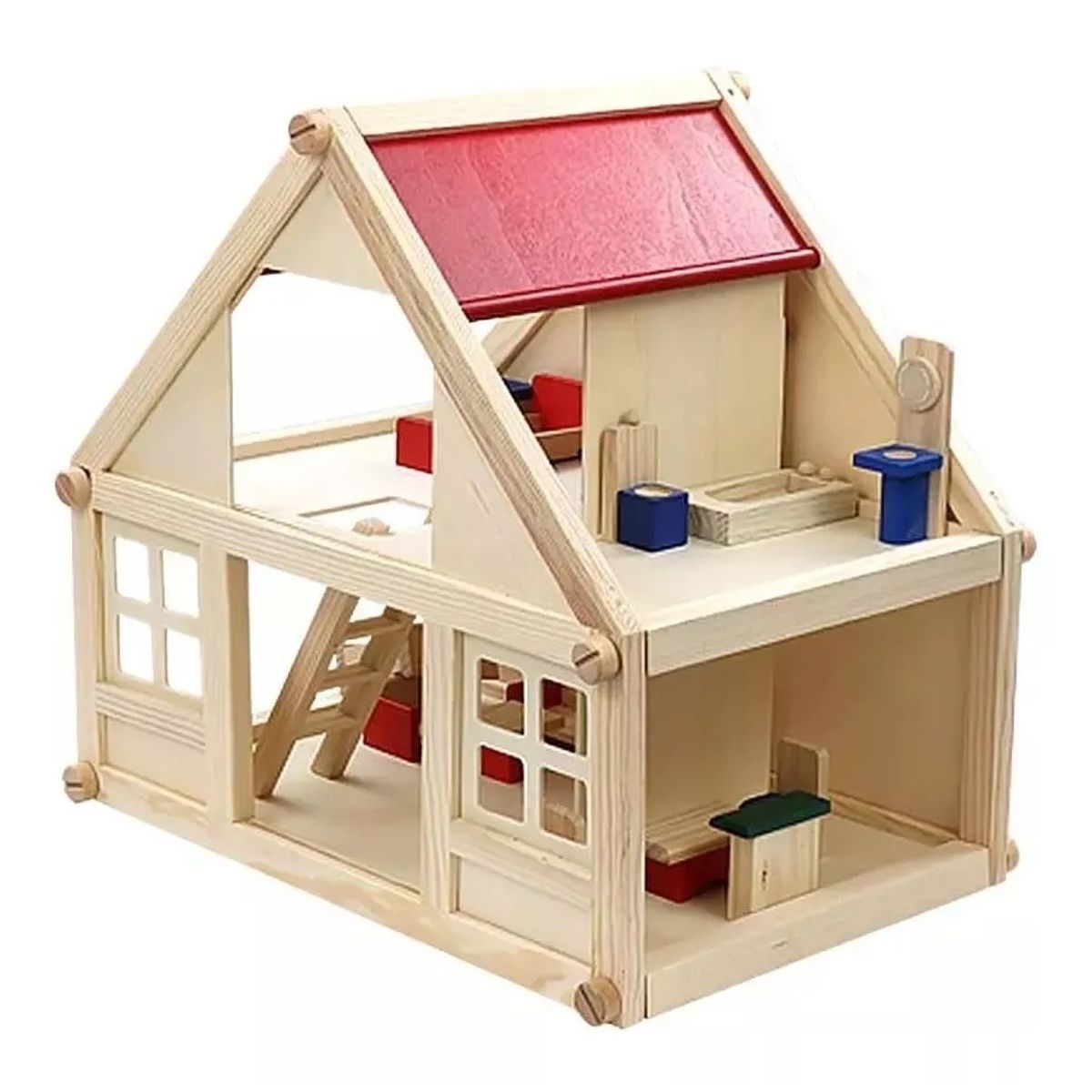 GENERICO - Casa De Muñecas De Madera Y Muebles De Juguete Madera
