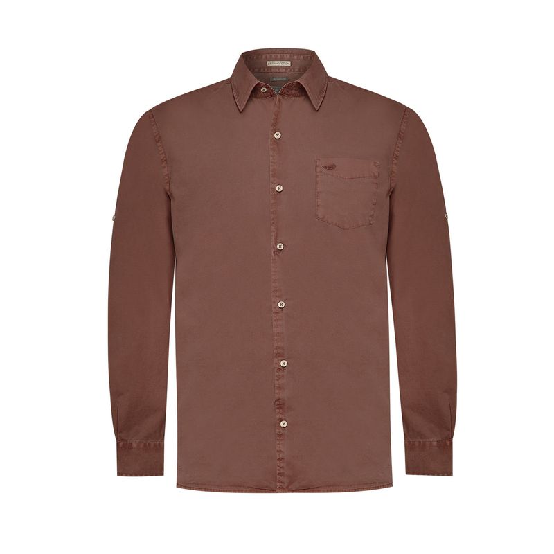 ROCKFORD - Camisa Algodón Orgánico Hombre Leeds Burdeo ROCKFORD