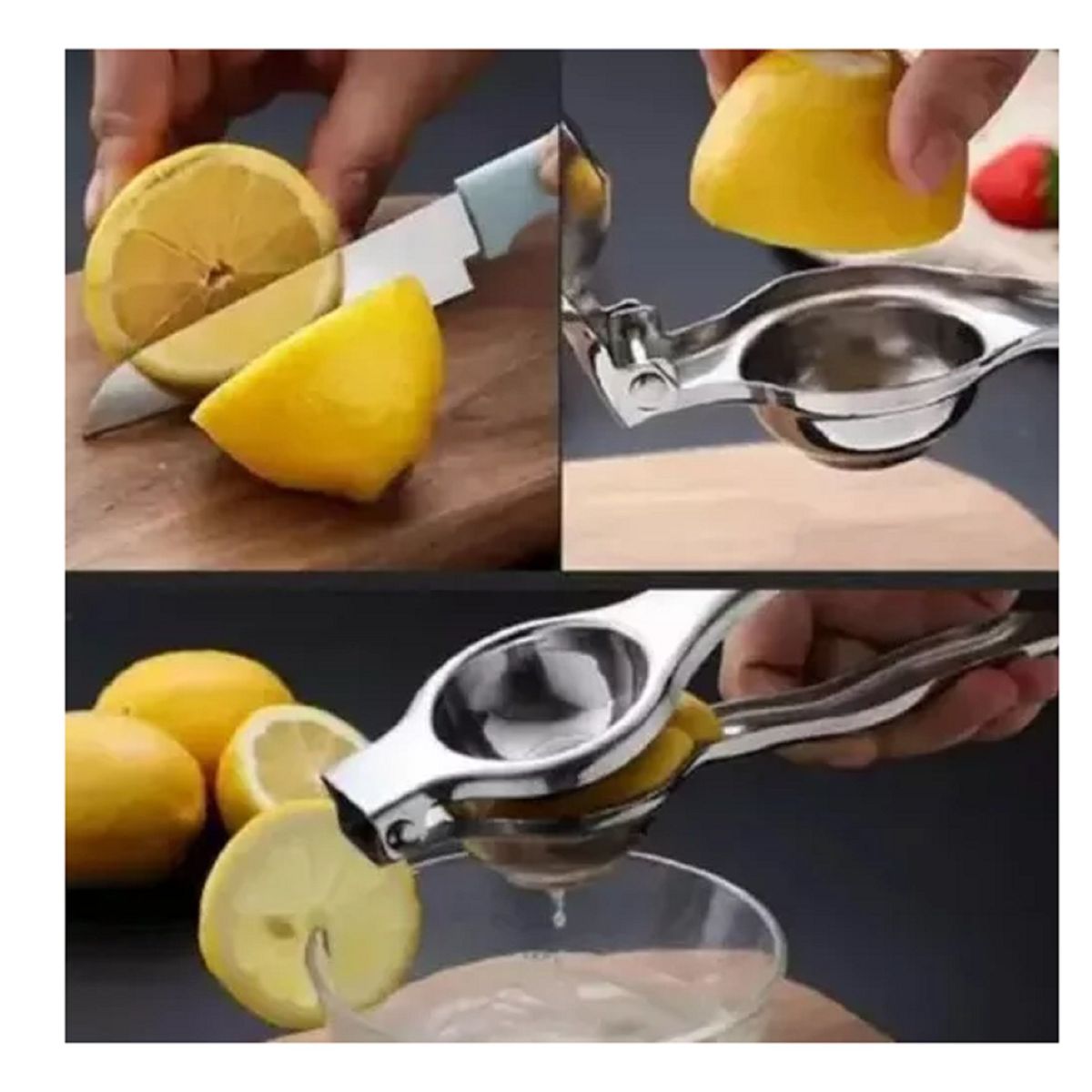GENERICO - Exprimidor manual de limón naranja de acero inoxidable