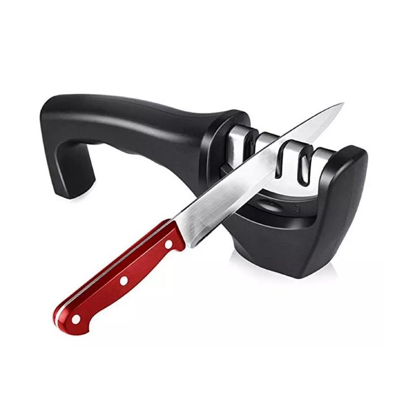 GENERICO - Afilador De Cuchillo Tijera Cocina 3 Etapas Acero Y Cerámica