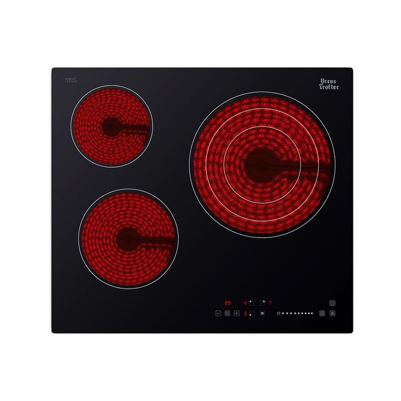 URSUS TROTTER - Encimera Vitrocerámica 3 Platos Negro VFCT-3P
