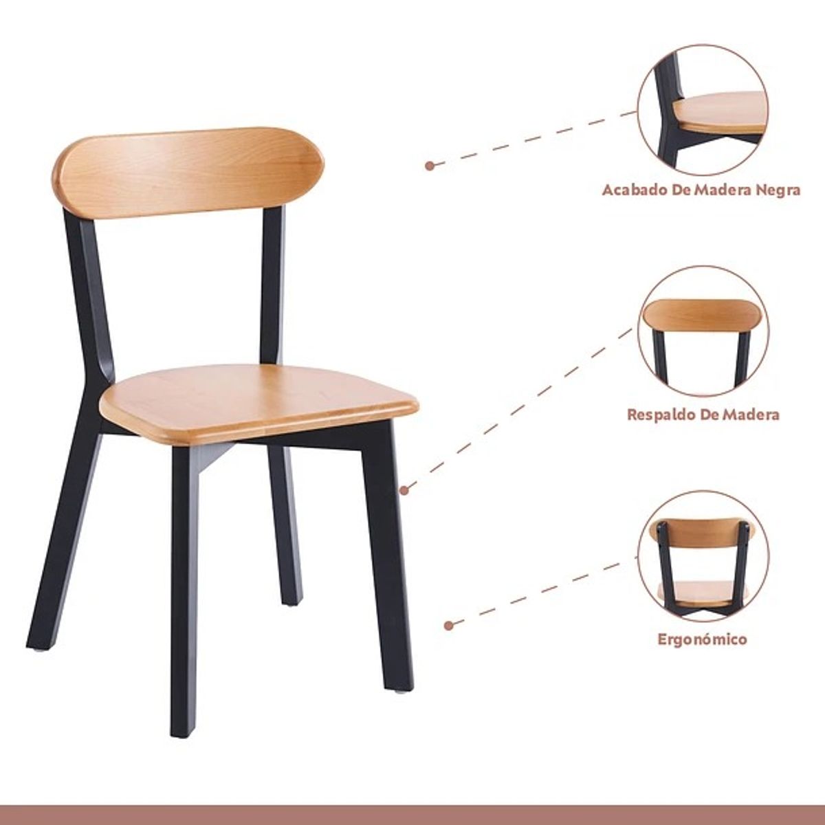 MOAD - Silla Fresno de Madera - Negro