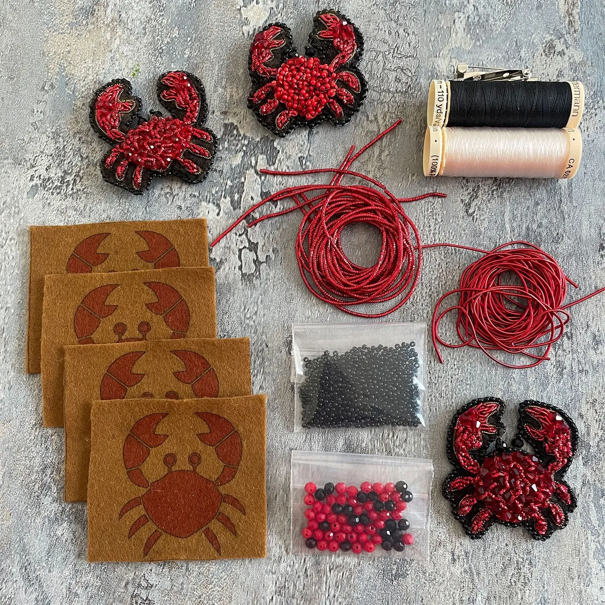 MARTIN BORDADOR - Mini Kit Pedrería Cangrejo