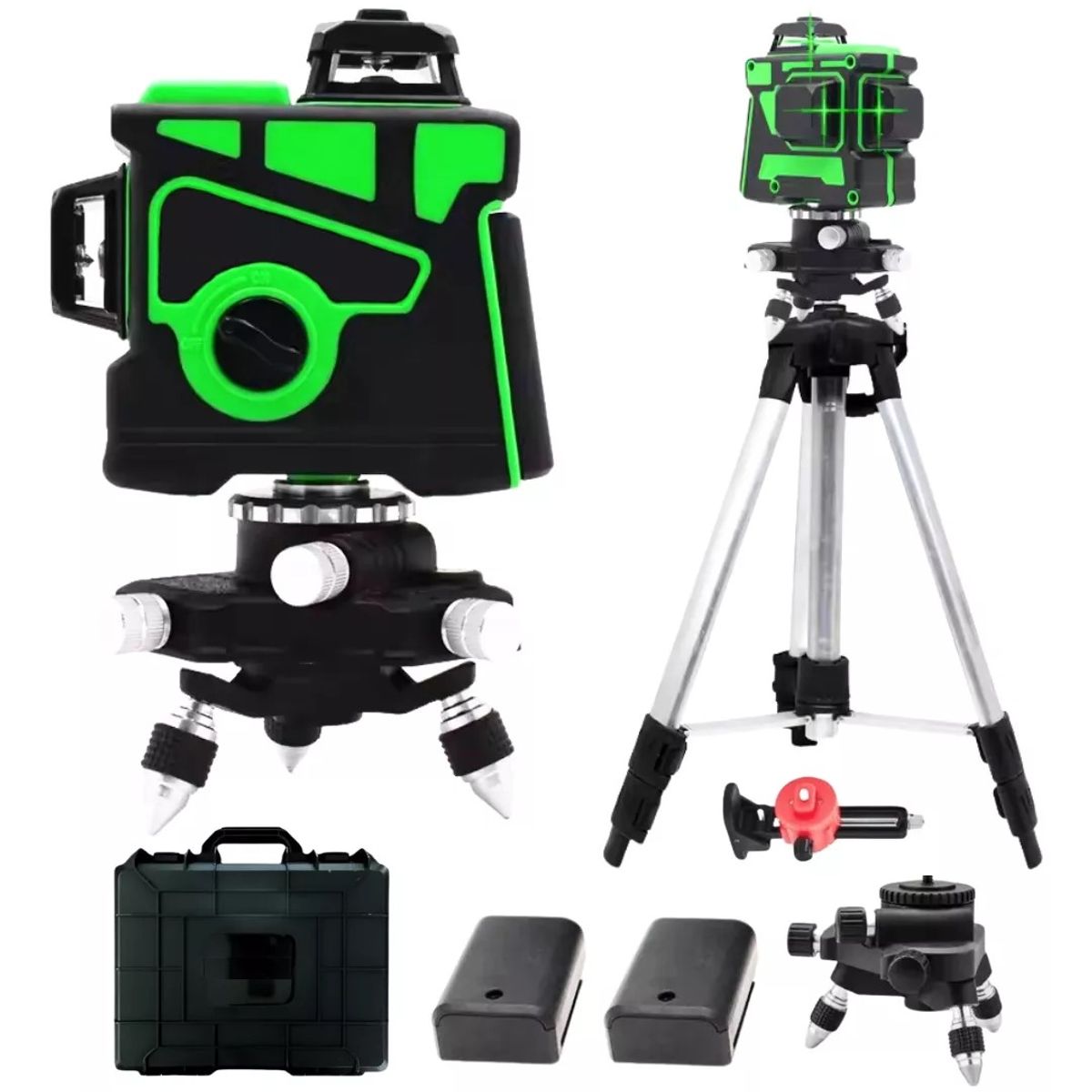 WAKESHOME - Nivel Laser Profesional 12 Líneas+Maletín+Trípode! Verde