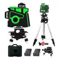 WAKESHOME - Nivel Laser Profesional 12 Líneas+Maletín+Trípode! Verde