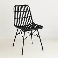KLIK - Silla de Comedor Terraza Rattan Grecia Color Negro - Negro