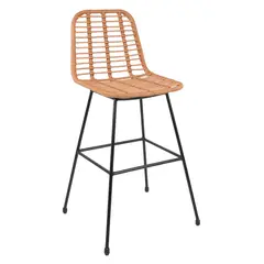 KLIK - Taburete Alto de Terraza Rattan Grecia Color Madera - Café