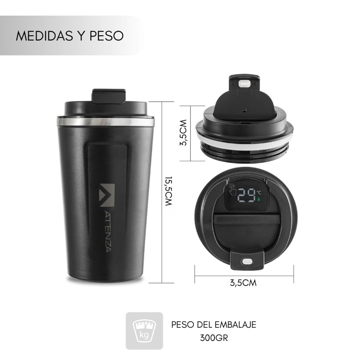 GENERICO - Termo Café Botella Agua Térmica Pantalla Temperatura