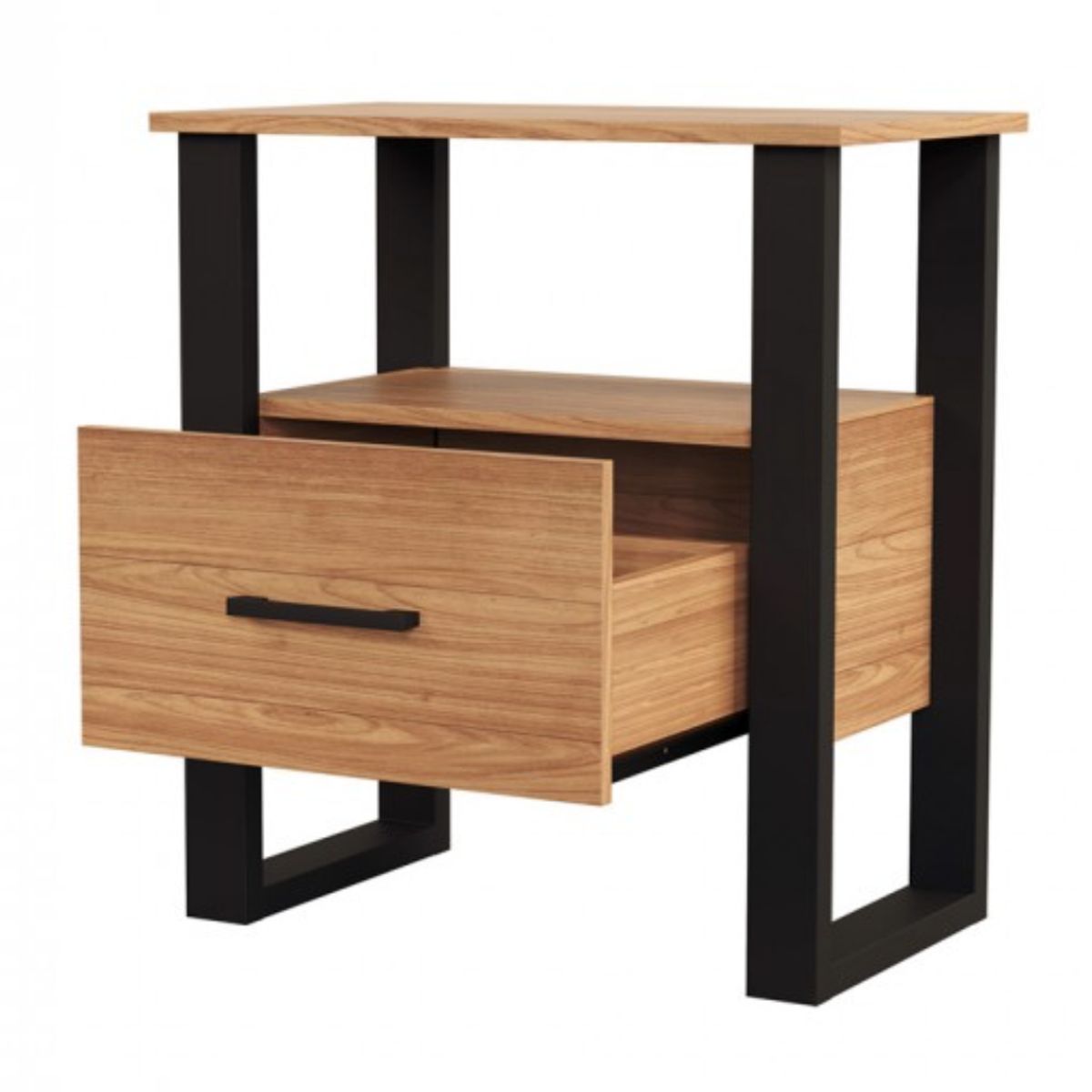 ROCA - Velador Guayacán 1 cajón Canela- negro