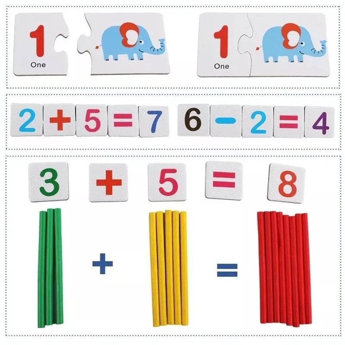 GENERICO - Juego De Madera Sumar Y Restar Didáctico Aprender Matemática