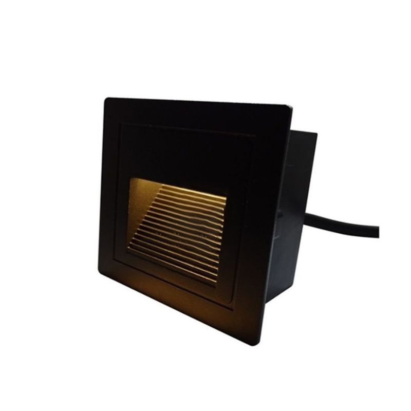 WANT - APLIQUE LED EMBUTIDO NEGRO 3W LUZ CALIDA