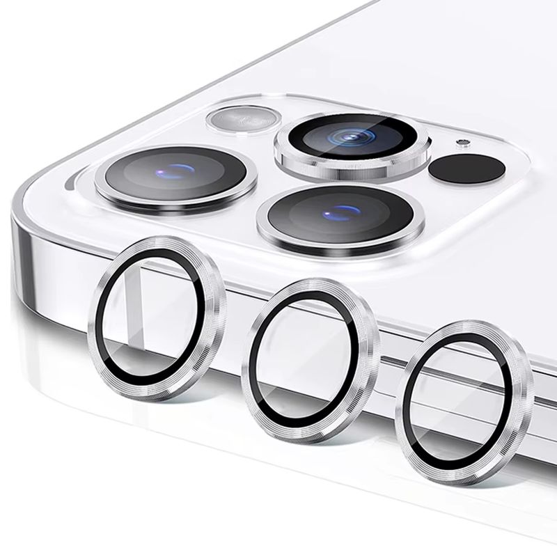 GENERICO - Protector para lente camara iPhone 14 Pro / 14 Pro Max - Plateado