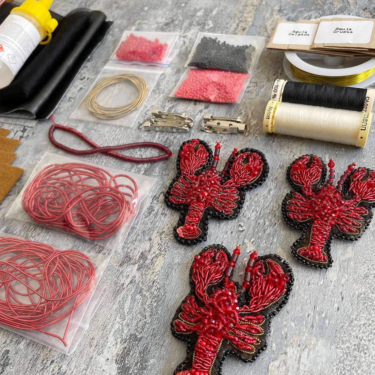 MARTIN BORDADOR - Mini Kit Pedreria Langosta