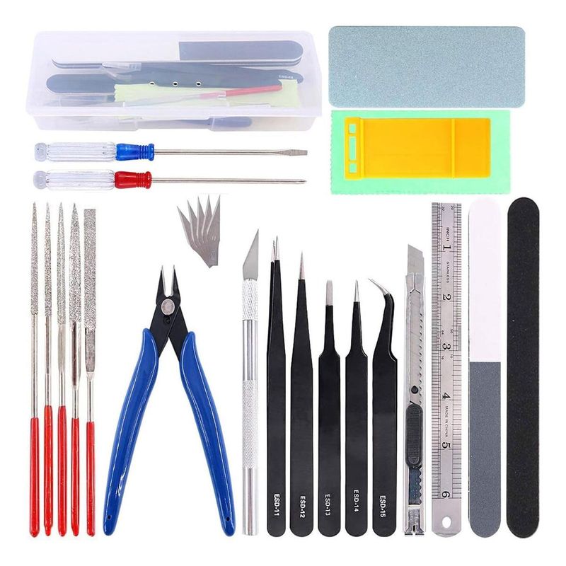 GENERICO - Kit de Herramientas para Modelismo con 26 Piezas Esenciales